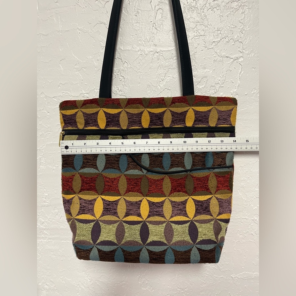 Danny K. Beverly Hills Multicolor Geometric Tapestry Tote Bag - Picture 2 of 12